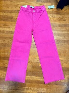 Flying Monkey Bright Hot Pink Wide-Leg Jeans